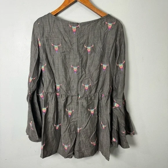 Anthropologie Judith March Chambray Romper Shorts sz L NEW Size L NEW #C416 - Picture 7 of 13